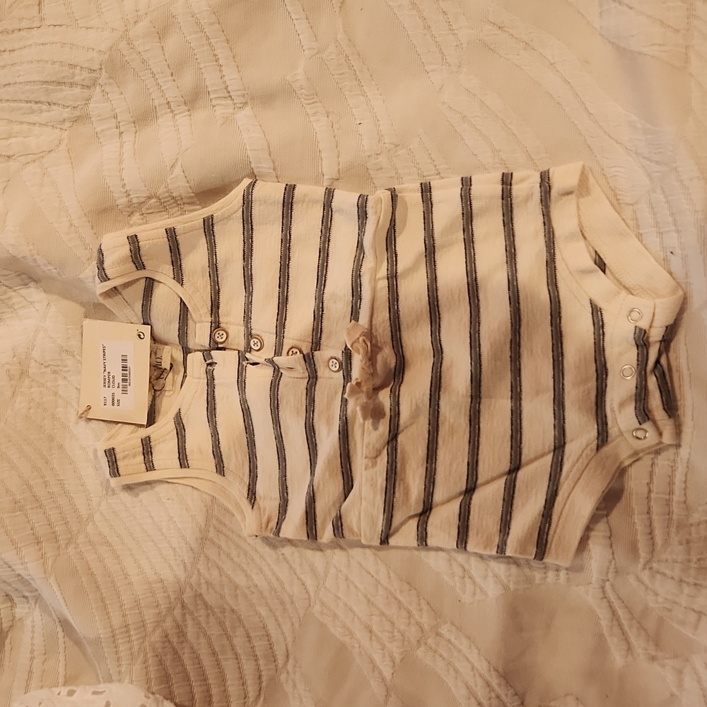 BÚHOBúho Baby Clothing Jersey Holiday Navy Stripes Romper